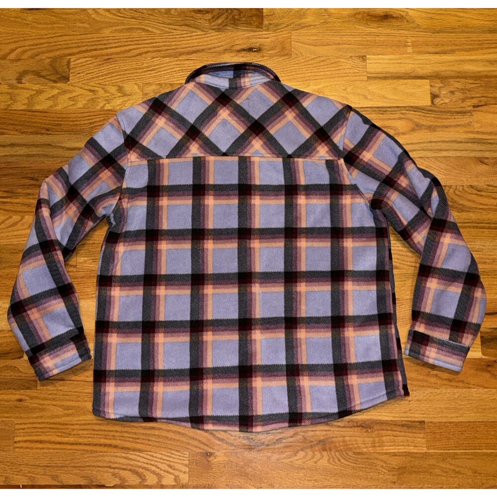 Womens SAGE Collective Shirt Jacket Plaid Fleece Sherpa Lined Shacket Sz Large - Picture 2 of 7